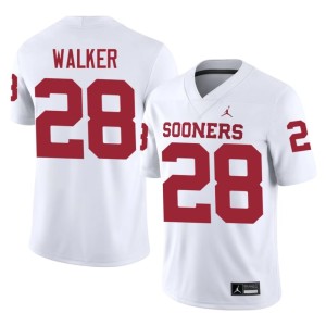 White Embroidery DeZephen Walker OU Sooners Mens #28 Jersey 948179-718