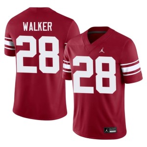 Throwback Mens Crimson DeZephen Walker OU Sooners #28 Stitched Jersey 777754-805