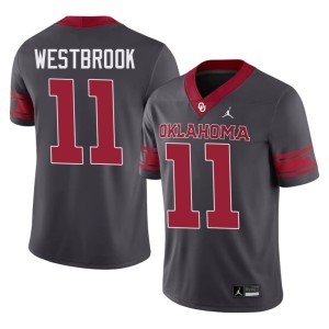 Alternate #11 Dede Westbrook Stitched Men University of Oklahoma Sooners Anthracite Jerseys 122743-541