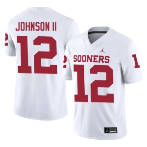 #12 Derrick Johnson II White College Men's Sooner State Jerseys 718829-763