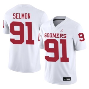 Dewey Selmon #91 University White Sooner State Men's Jerseys 918249-537