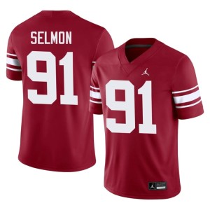 Throwback Dewey Selmon Alumni Men Boomer Sooner #91 Crimson Jersey 193845-348