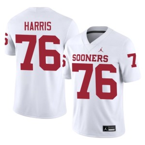#76 White Stitched E'Marion Harris OU Sooners Men's Jersey 486818-559