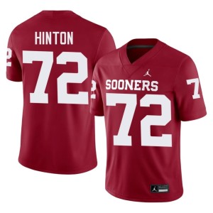 #72 Stitched Crimson Fred Hinton Oklahoma Sooners Mens Jerseys 725975-509