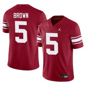 Throwback Oklahoma Sooners Hollywood Brown College #5 Crimson Mens Jersey 347350-268