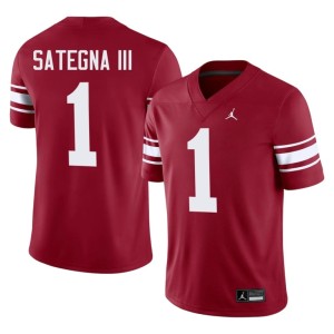 Throwback Men Isaiah Sategna III Sooners Replica #1 Crimson Jersey 575108-851