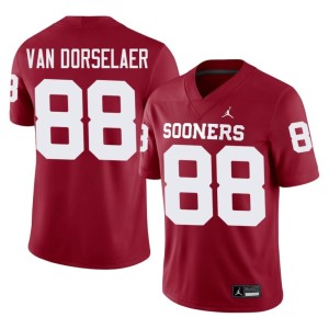 Oklahoma Sooners Official #88 Jack Van Dorselaer Men's Crimson Jersey 981111-578
