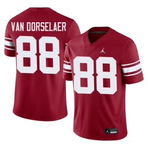 Throwback #88 Oklahoma Sooners Replica Crimson Mens Jack Van Dorselaer Jerseys 367030-893