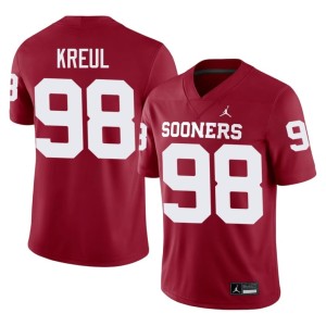 Men's Crimson Game Jake Kreul Sooners #98 Jersey 661337-148