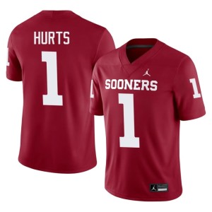 2026-27 Men #1 Jalen Hurts OU Sooners Crimson Jersey 193867-638