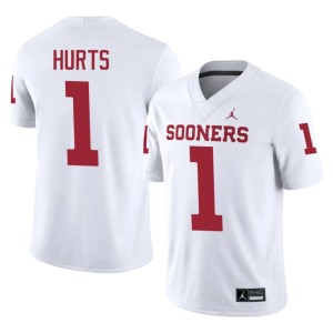 #1 University Mens Jalen Hurts White OU Jerseys 368700-286
