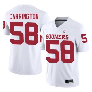 Oklahoma Sooners White James Carrington #58 Official Mens Jersey 767853-385