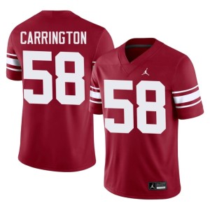 Throwback Crimson Men's Oklahoma #58 James Carrington Embroidery Jerseys 128255-552