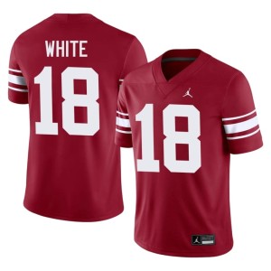 Throwback OU Official #18 Crimson Mens Jason White Jerseys 504961-382