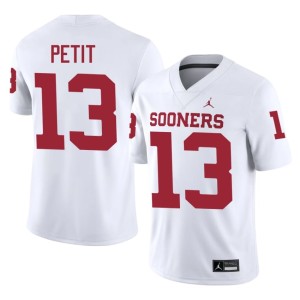 #13 White University OU Sooners Jayden Petit Men Jersey 378648-385