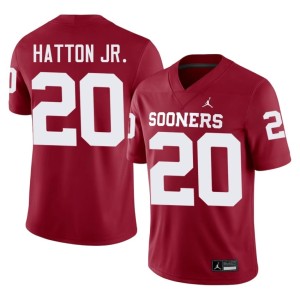 Crimson Men's Oklahoma Sooners #20 Jonathan Hatton Jr. College Jersey 777487-429