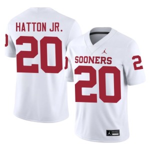 OKLA Sooners #20 Mens University White Jonathan Hatton Jr. Jerseys 169016-795