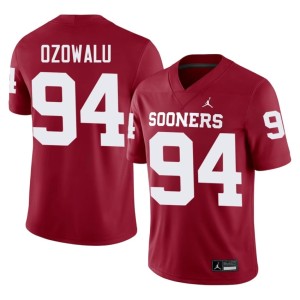 Men's Kenny Ozowalu #94 Oklahoma University Crimson Jerseys 579351-573