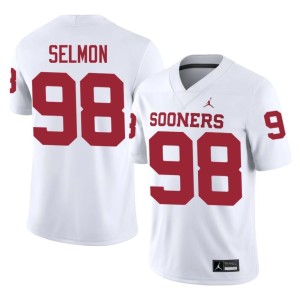 Replica Men's White #98 Lucious Selmon OKLA Sooners Jersey 737813-655