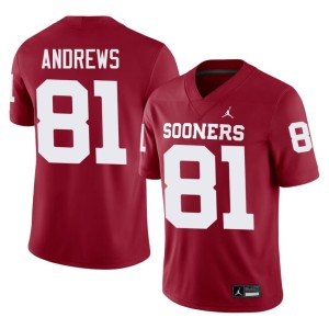 #81 Crimson OU Sooners Men Mark Andrews High School Jerseys 391437-380