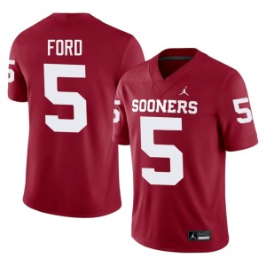 Mens High School #5 Crimson Sooners Markel Ford Jersey 240197-946