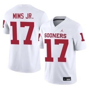 #17 NCAA White Marvin Mims Jr. Sooners Mens Jersey 312109-477