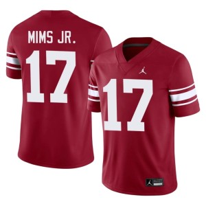 Throwback OU Marvin Mims Jr. #17 Men's Official Crimson Jerseys 189617-323