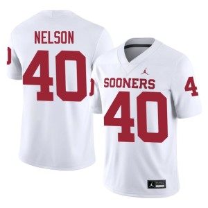 White Mens Replica Matthew Nelson #40 OU Jersey 970666-669