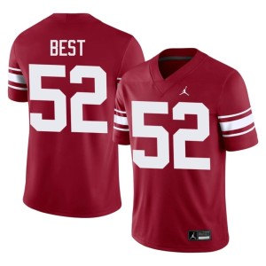 Throwback Men's Crimson #52 NCAA OU Sooners Noah Best Jerseys 815747-899