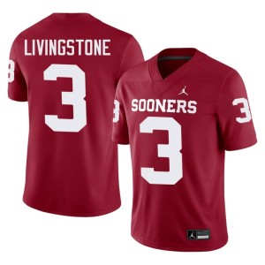 Parker Livingstone Replica #3 Crimson Boomer Sooner Men's Jerseys 407503-654