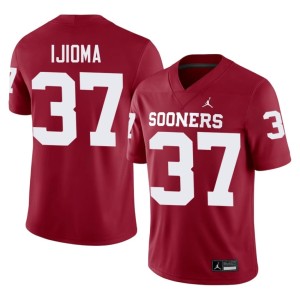 Prince Ijioma #37 Oklahoma High School Crimson Mens Jersey 257768-205