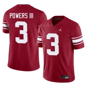 Throwback #3 NCAA Oklahoma Sooners Men's Crimson Reggie Powers III Jerseys 792939-182