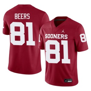 OKLA Sooners #81 Crimson Rocky Beers Mens High School Jersey 717195-768