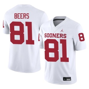 Rocky Beers #81 Mens White Oklahoma Football Jersey 753491-531