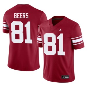 Throwback Rocky Beers 2026 #81 Men's Sooner State Crimson Jersey 508846-845