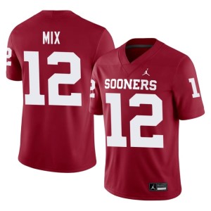 #12 University Men OKLA Sooners Ryder Mix Crimson Jerseys 756790-595