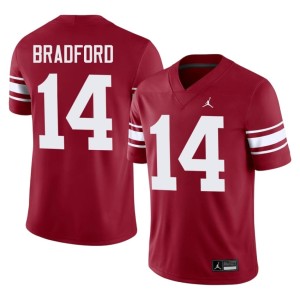 Throwback Crimson University Mens #14 OU Sam Bradford Jerseys 991869-404