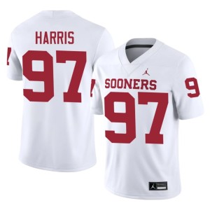 #97 Men Tommie Harris OKLA College White Jersey 409767-491