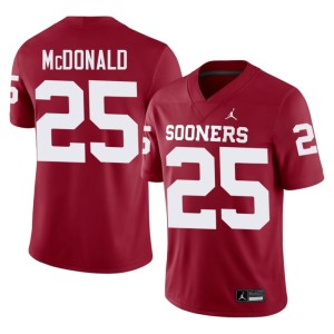 #25 Tommy McDonald Crimson Mens OU Sooners 2026 Jersey 436030-586