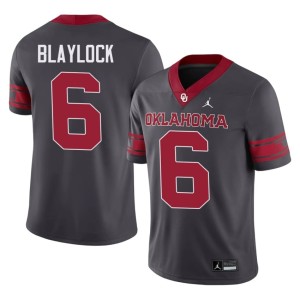 Alternate #6 Mens Tory Blaylock Football Anthracite Oklahoma Jerseys 750620-737