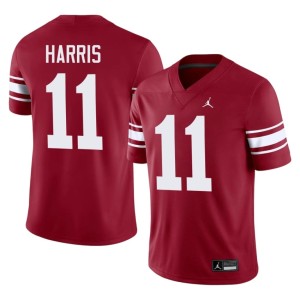 Throwback Oklahoma #11 Men's Crimson Trell Harris Embroidery Jersey 344338-781