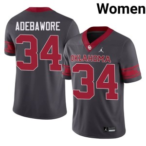 Alternate Anthracite Women Oklahoma Sooners High School #34 Adepoju Adebawore Jerseys 557972-410