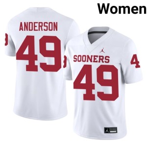 Womens Ben Anderson #49 White OKLA Sooners Replica Jerseys 389232-968