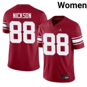 Throwback Women's #88 CJ Nickson Crimson Sooners 2026 Jerseys 572675-592