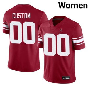 Throwback Crimson Custom OKLA NCAA #00 Women's Jersey 827648-512