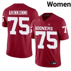 Sooner State Women Crimson Daniel Akinkunmi #75 NCAA Jerseys 321186-828