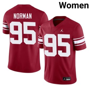 Throwback OU Daniel Norman Womens #95 University Crimson Jersey 626395-238