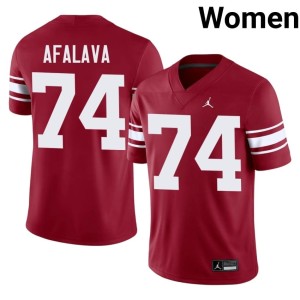 Throwback 2026 Darius Afalava Womens University of Oklahoma Sooners #74 Crimson Jerseys 470706-579