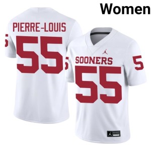 Football Womens #55 Boomer Sooner Eddy Pierre-Louis White Jersey 584257-755