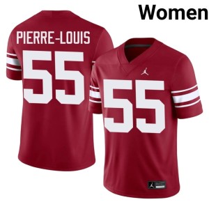 Throwback Eddy Pierre-Louis OKLA Sooners Womens Embroidery Crimson #55 Jerseys 328256-961
